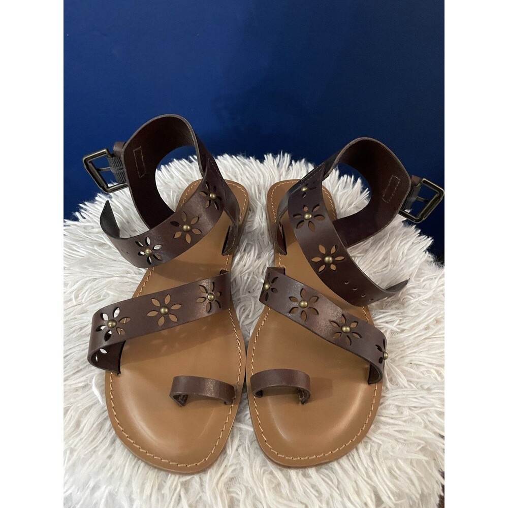 Sundance walking on sunshine brown leather sandals Size 39 US 8.5/9